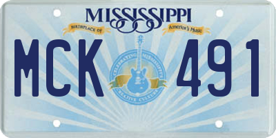 MS license plate MCK491