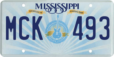 MS license plate MCK493