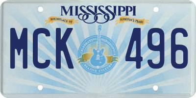 MS license plate MCK496