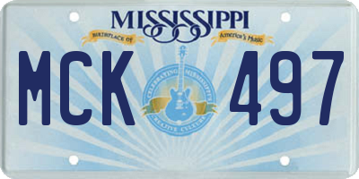 MS license plate MCK497
