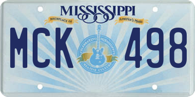 MS license plate MCK498