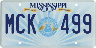MS license plate MCK499