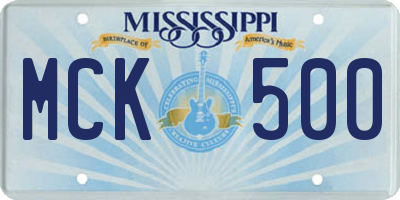MS license plate MCK500