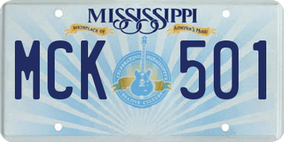 MS license plate MCK501