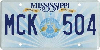 MS license plate MCK504