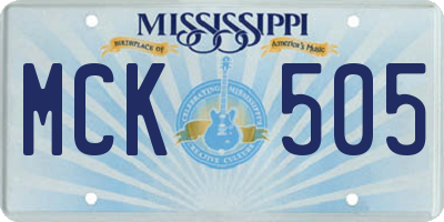 MS license plate MCK505