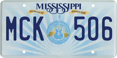 MS license plate MCK506