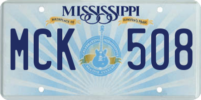 MS license plate MCK508