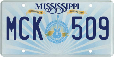 MS license plate MCK509
