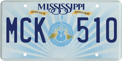 MS license plate MCK510
