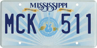 MS license plate MCK511