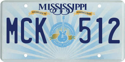 MS license plate MCK512