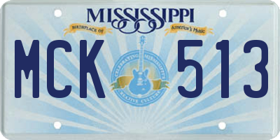 MS license plate MCK513
