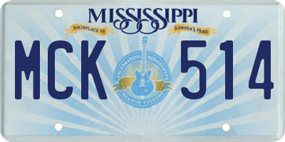 MS license plate MCK514