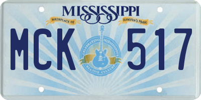 MS license plate MCK517