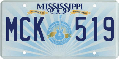 MS license plate MCK519