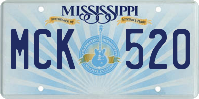 MS license plate MCK520
