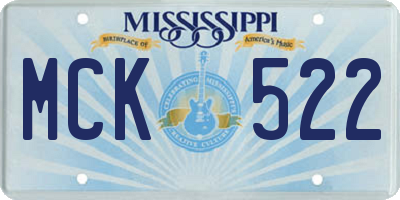 MS license plate MCK522
