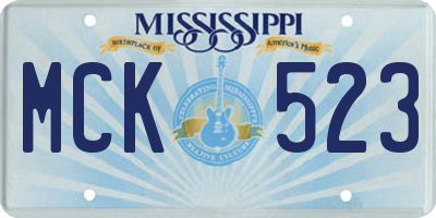 MS license plate MCK523