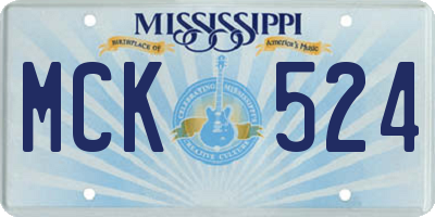 MS license plate MCK524