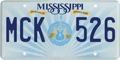 MS license plate MCK526