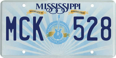 MS license plate MCK528