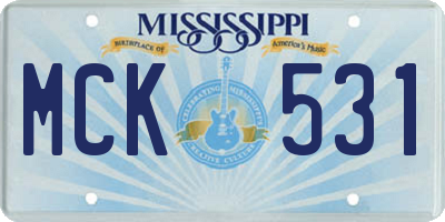 MS license plate MCK531