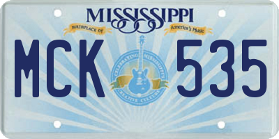 MS license plate MCK535