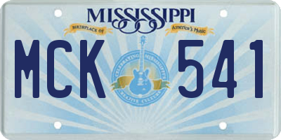 MS license plate MCK541