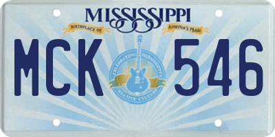 MS license plate MCK546