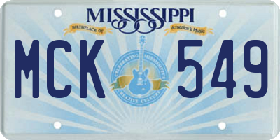 MS license plate MCK549