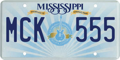 MS license plate MCK555