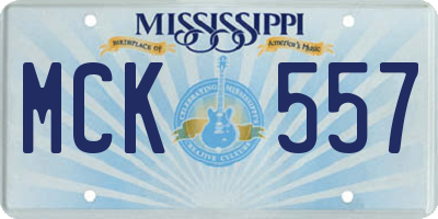 MS license plate MCK557