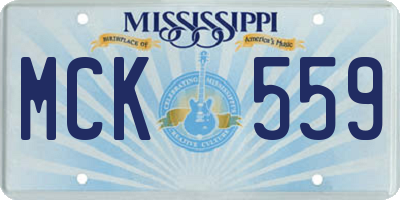 MS license plate MCK559