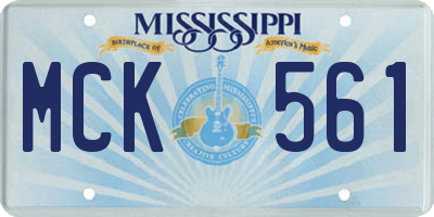 MS license plate MCK561