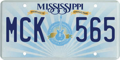 MS license plate MCK565