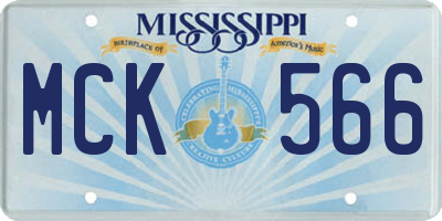 MS license plate MCK566