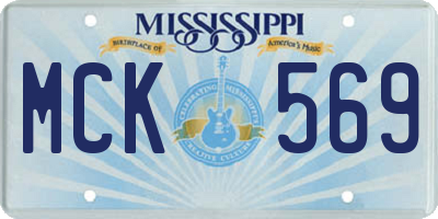 MS license plate MCK569