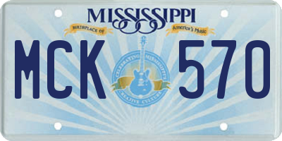 MS license plate MCK570