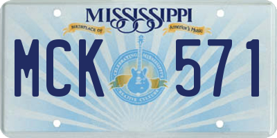 MS license plate MCK571