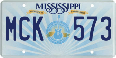 MS license plate MCK573