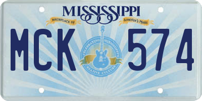 MS license plate MCK574