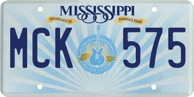 MS license plate MCK575