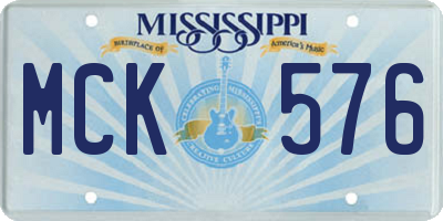 MS license plate MCK576