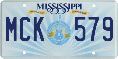 MS license plate MCK579