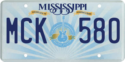 MS license plate MCK580