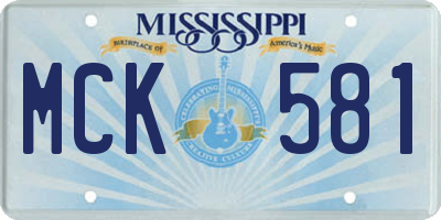 MS license plate MCK581