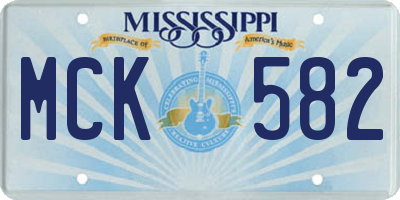 MS license plate MCK582