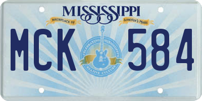 MS license plate MCK584