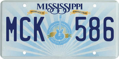 MS license plate MCK586
